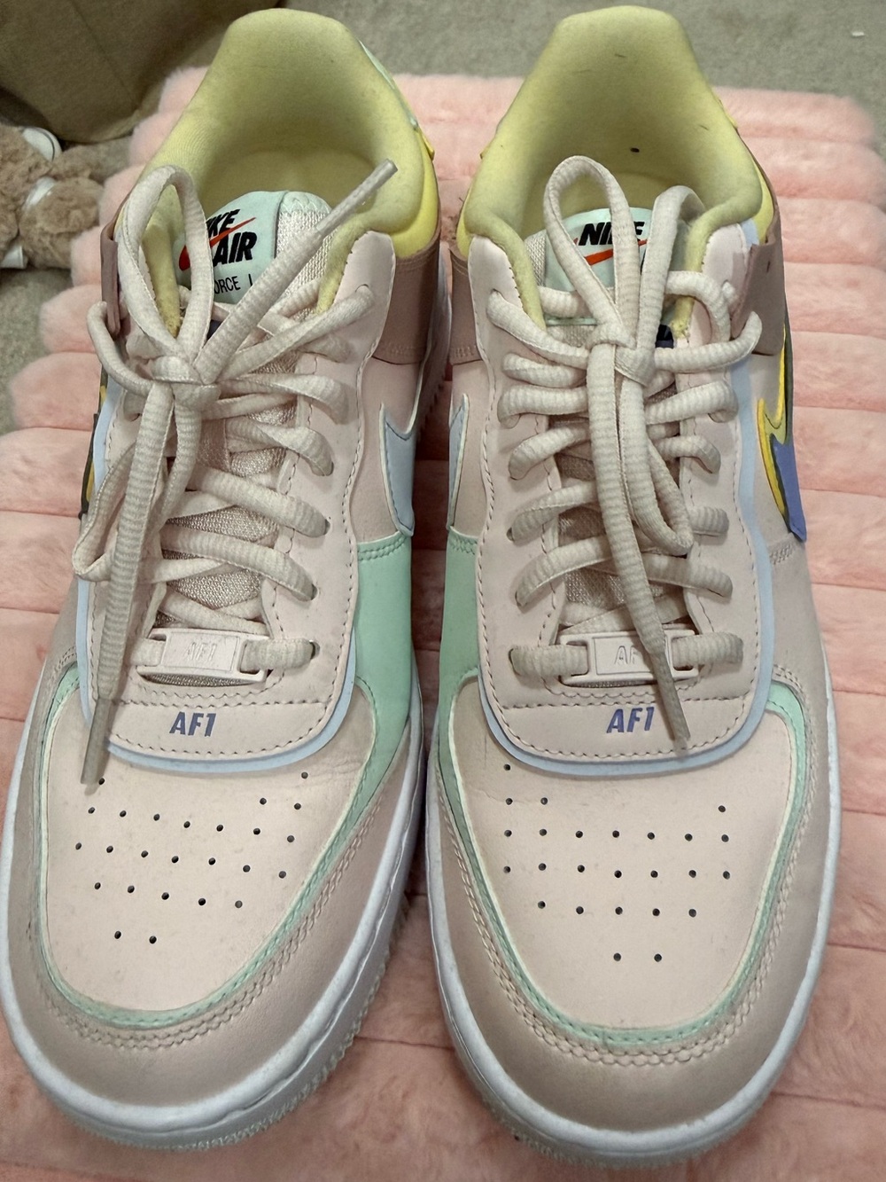 Nike Pastel Pink, Yellow & Lavender Low-Top Sneakers